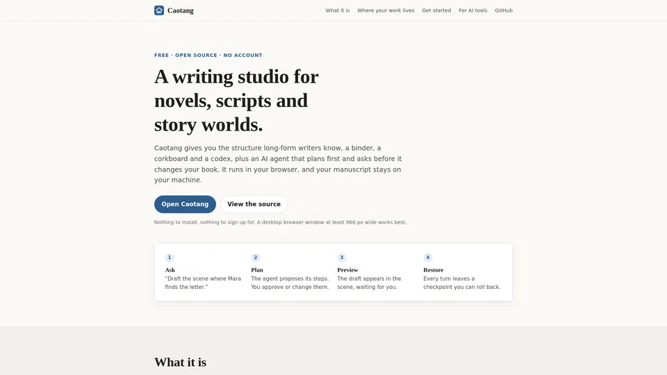 Homepage snapshot at launch