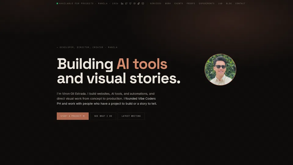 Homepage snapshot at launch