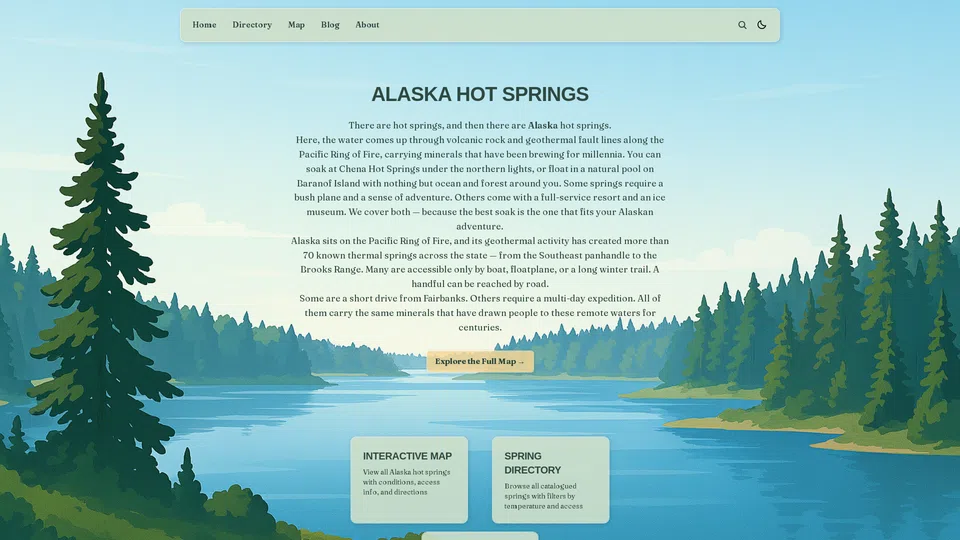 Homepage snapshot at launch