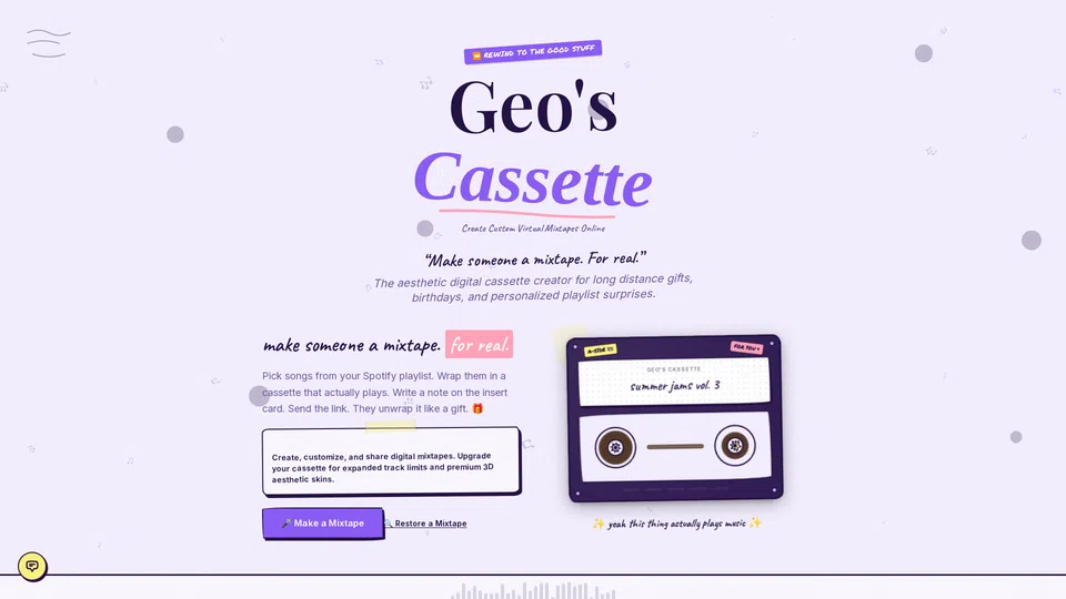 Homepage snapshot at launch