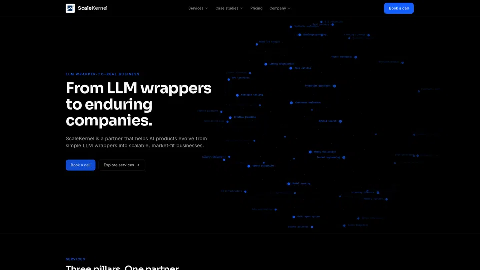 Homepage snapshot at launch