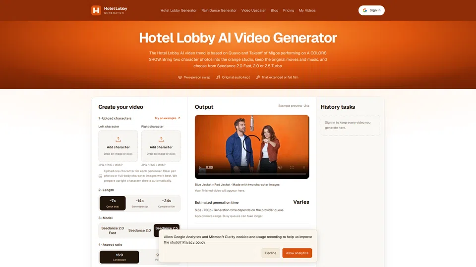 Homepage snapshot at launch