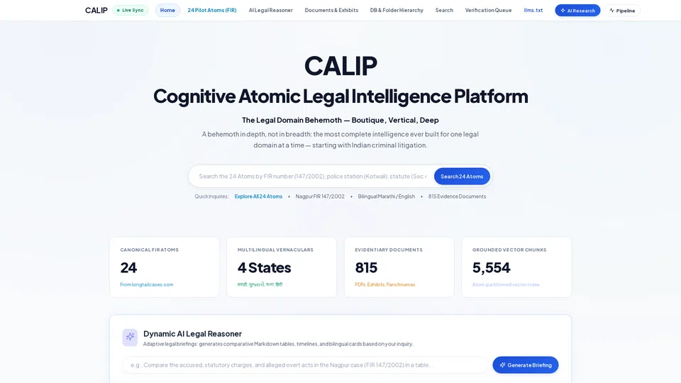 Homepage snapshot at launch