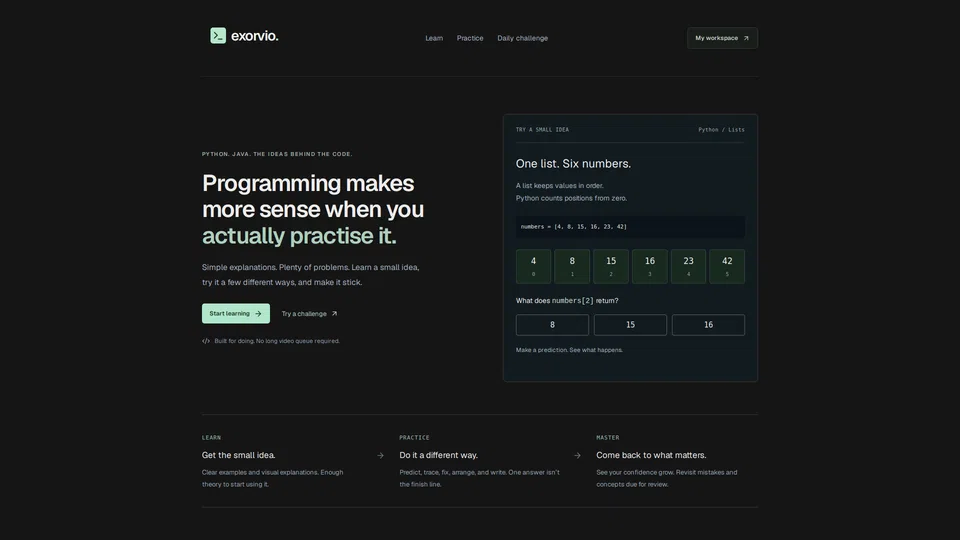 Homepage snapshot at launch