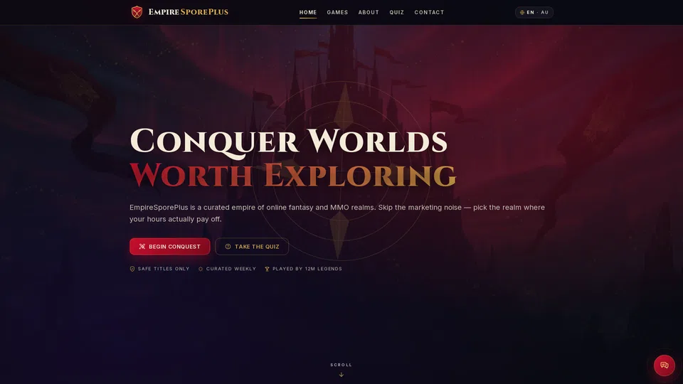 Homepage snapshot at launch