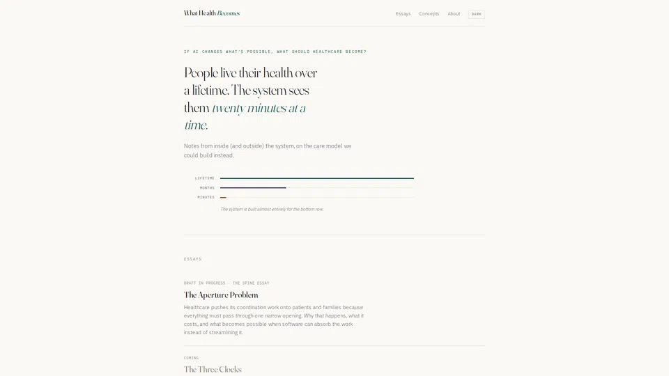 Homepage snapshot at launch