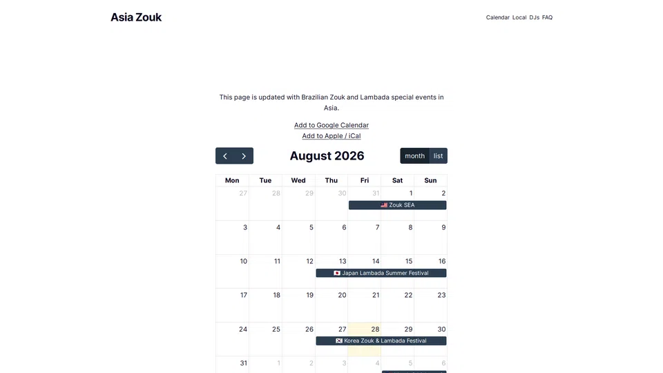 Homepage snapshot at launch