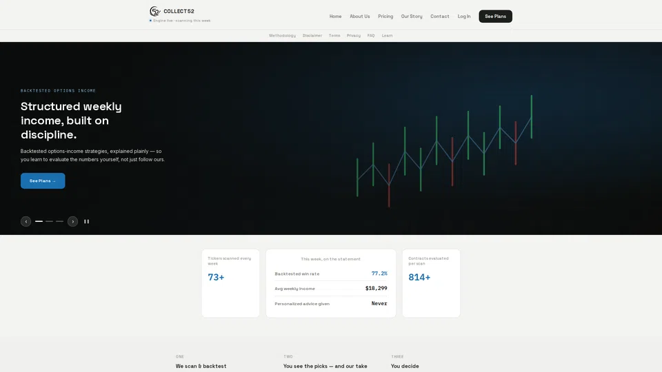 Homepage snapshot at launch