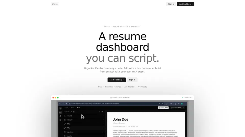 Homepage snapshot at launch