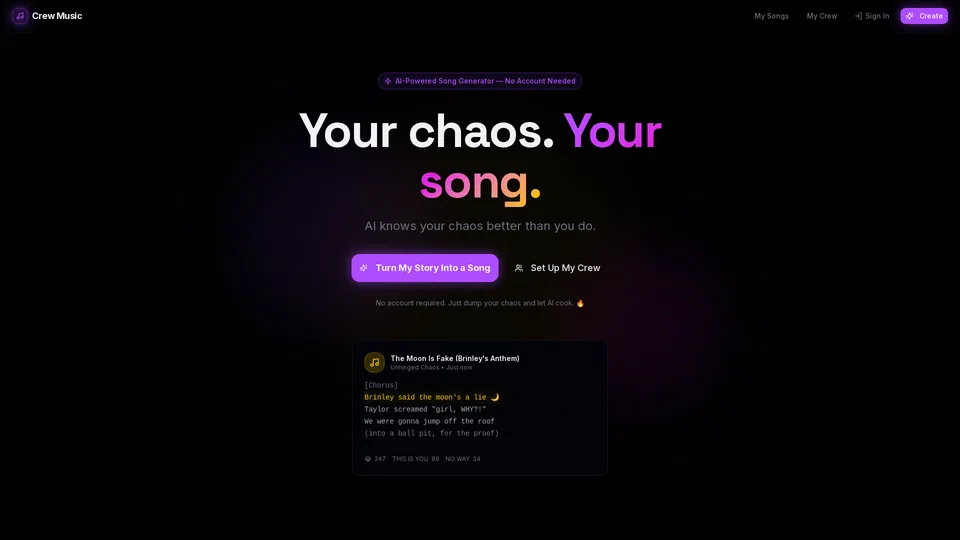 Homepage snapshot at launch