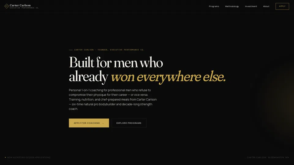 Homepage snapshot at launch