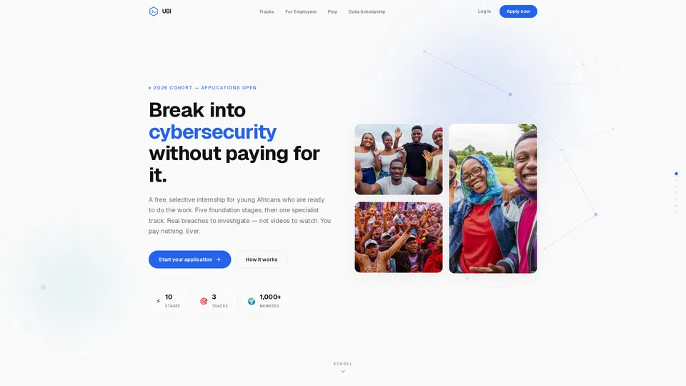 Homepage snapshot at launch