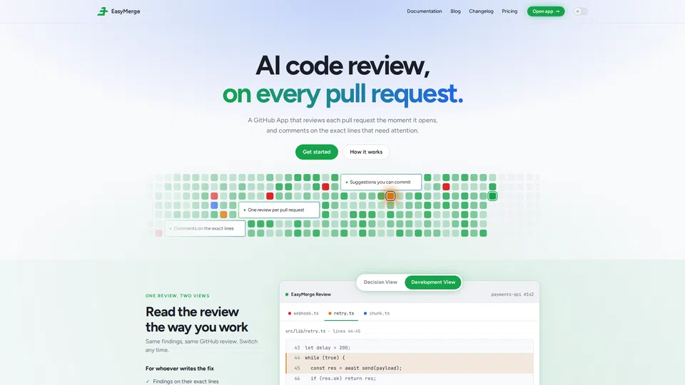 Homepage snapshot at launch