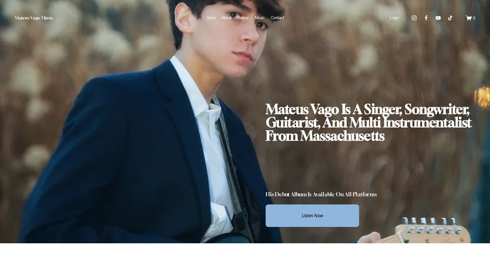Homepage snapshot at launch