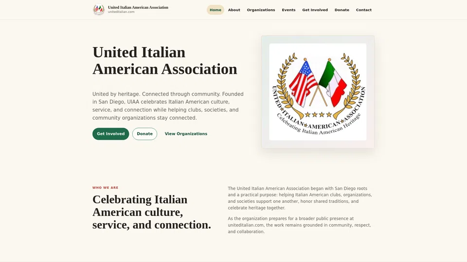 Homepage snapshot at launch