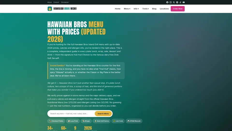 Homepage snapshot at launch