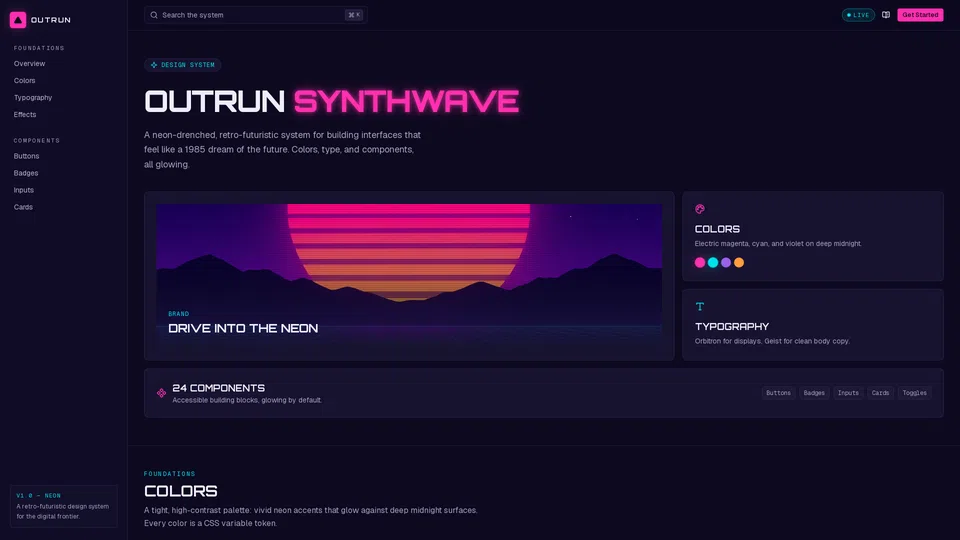Homepage snapshot at launch