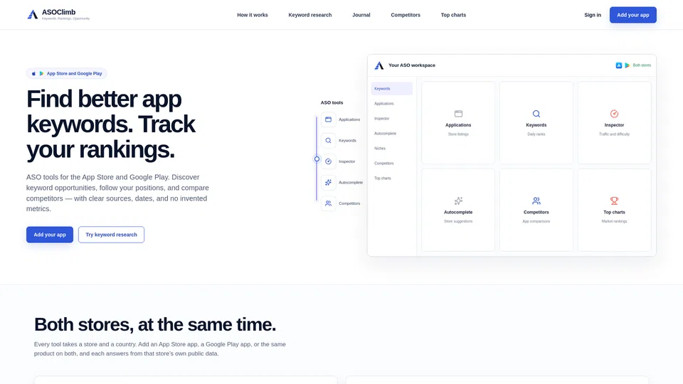 Homepage snapshot at launch