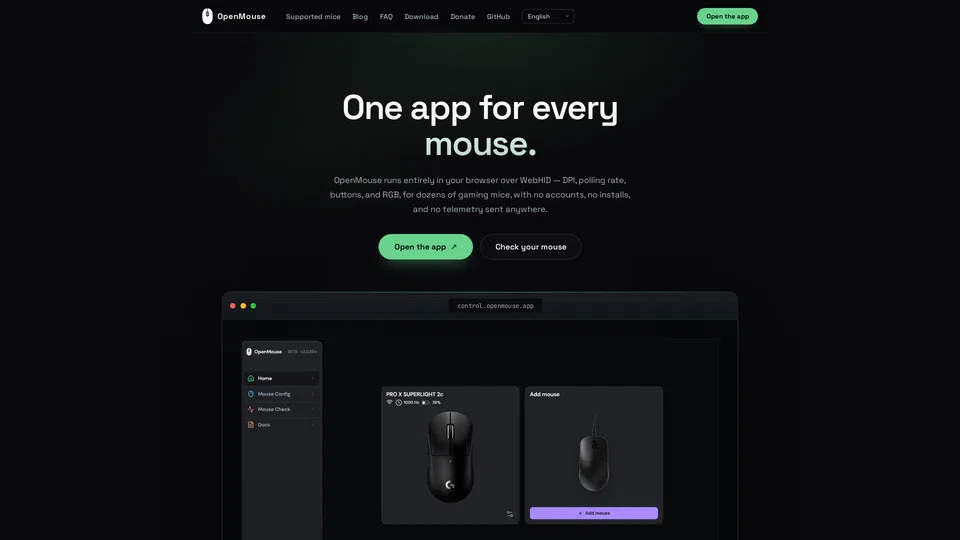 Homepage snapshot at launch