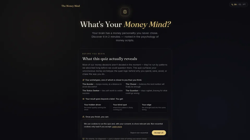 Homepage snapshot at launch