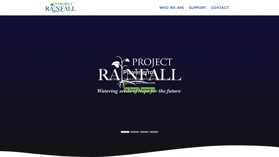 Homepage snapshot at launch