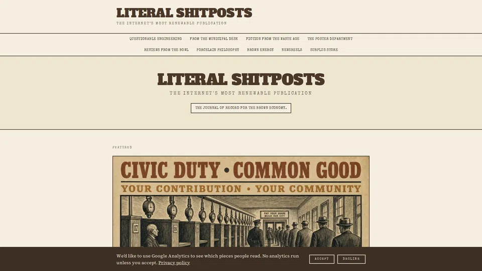 Homepage snapshot at launch