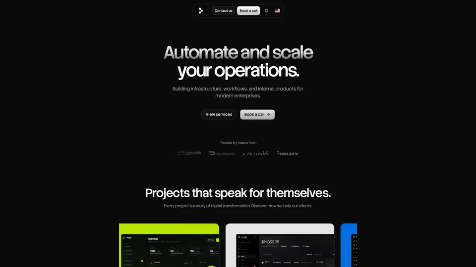 Homepage snapshot at launch