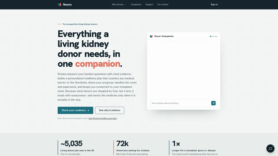 Homepage snapshot at launch