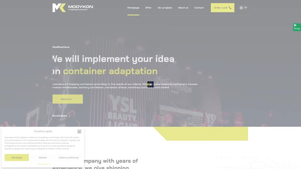 Homepage snapshot at launch