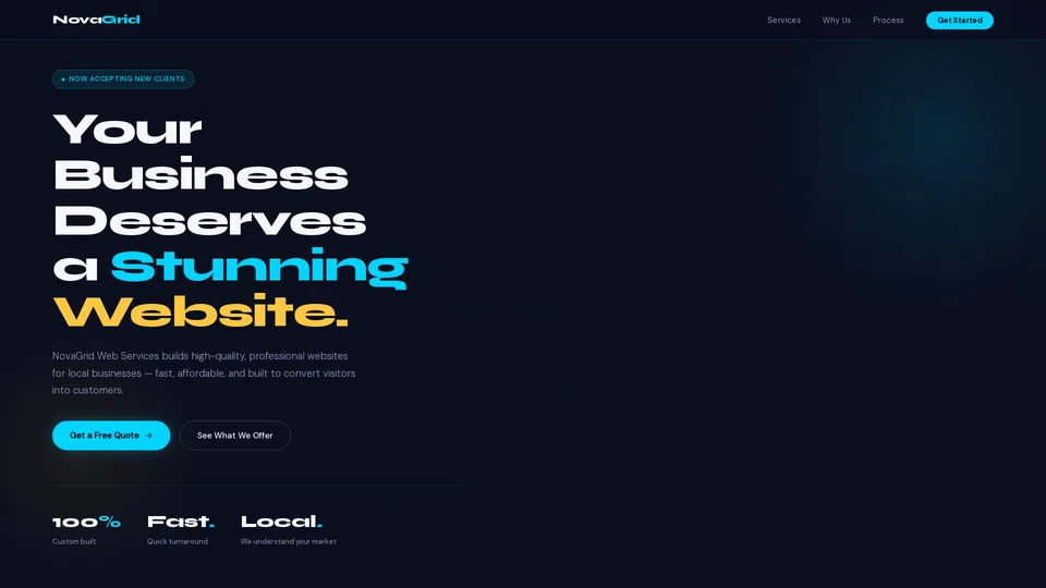 Homepage snapshot at launch