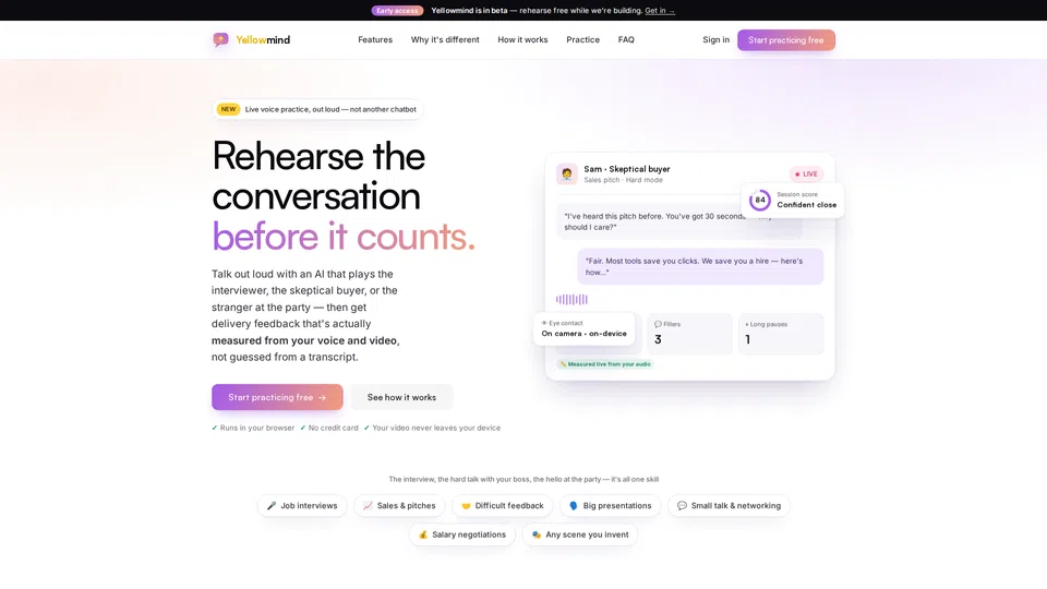 Homepage snapshot at launch