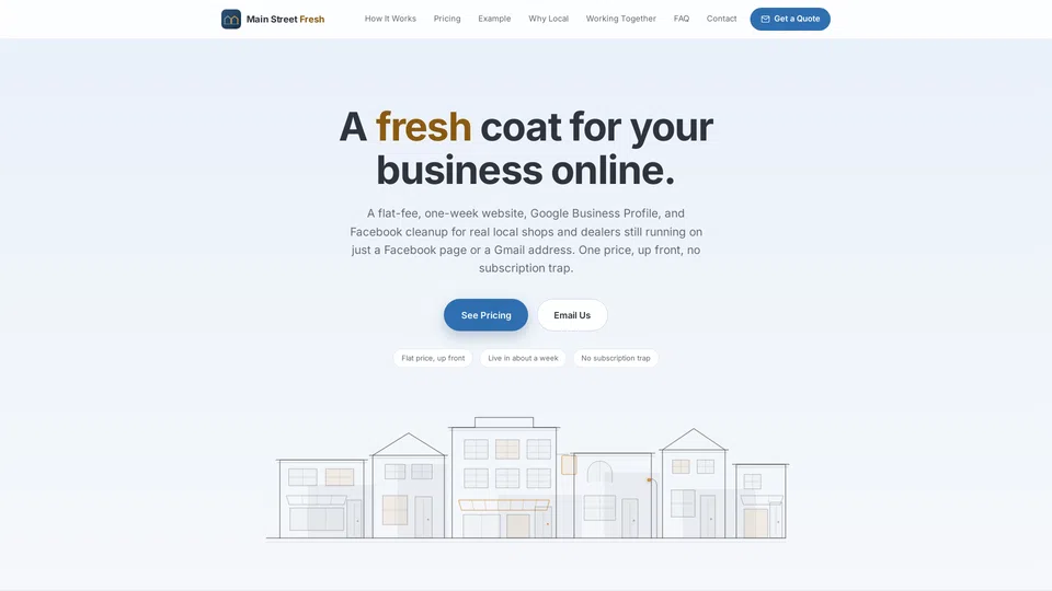Homepage snapshot at launch