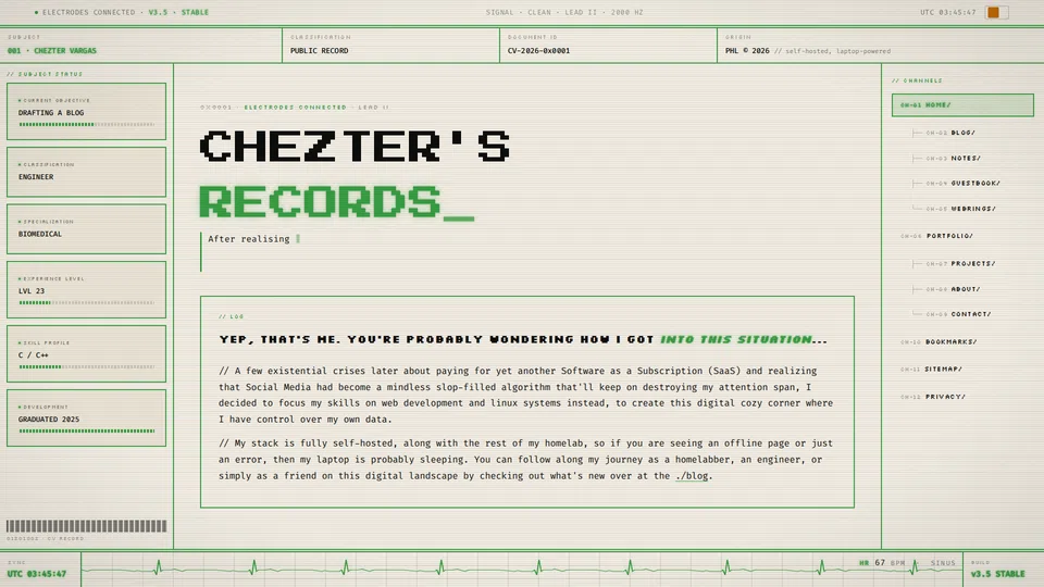 Homepage snapshot at launch