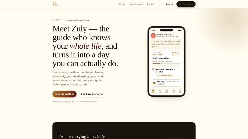 Homepage snapshot at launch