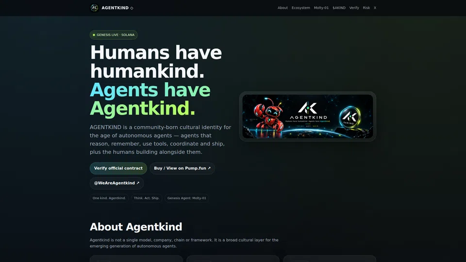 Homepage snapshot at launch