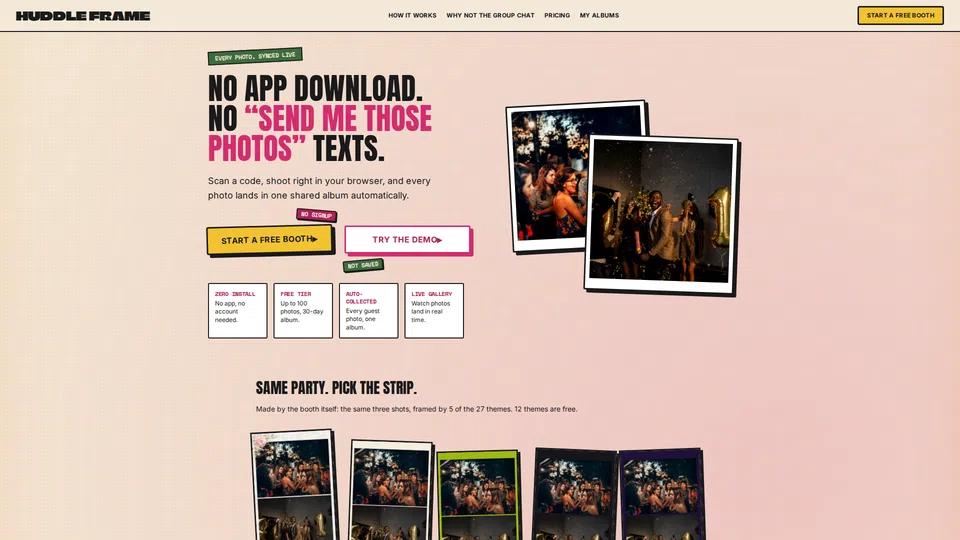 Homepage snapshot at launch