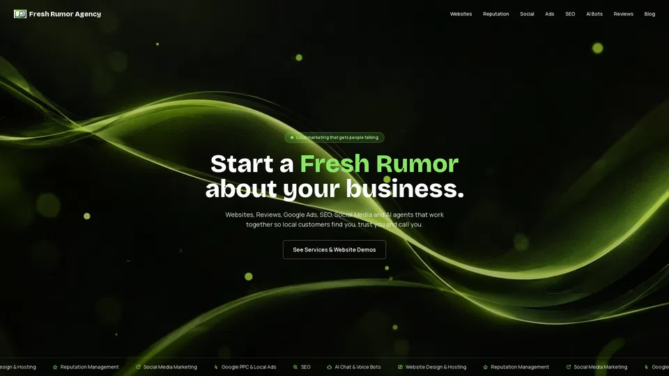 Homepage snapshot at launch