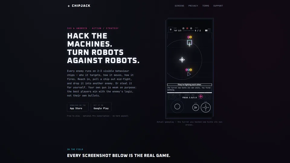 Homepage snapshot at launch
