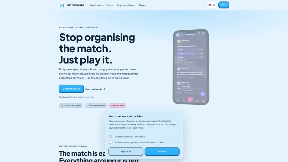 Homepage snapshot at launch