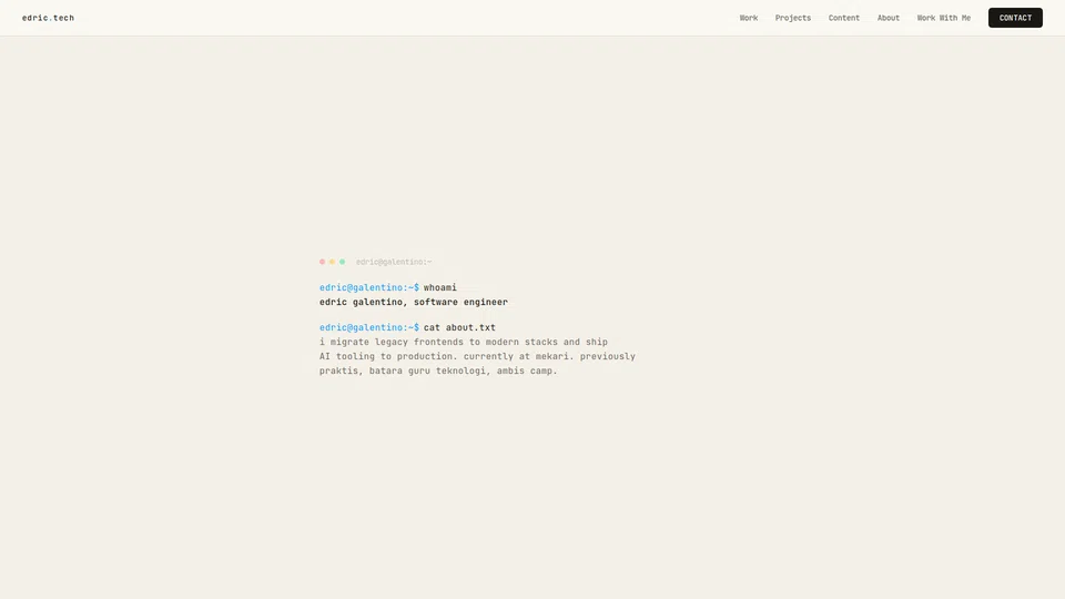 Homepage snapshot at launch