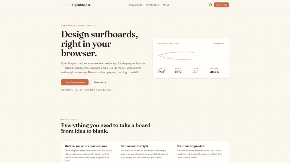 Homepage snapshot at launch