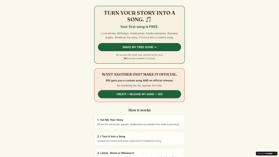 Homepage snapshot at launch