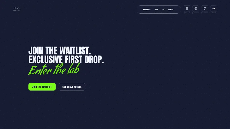 Homepage snapshot at launch