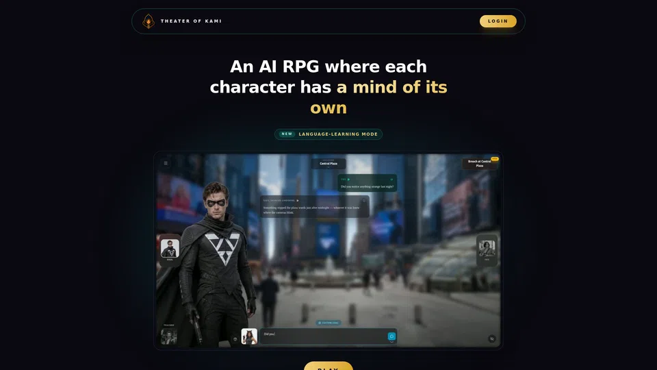 Homepage snapshot at launch