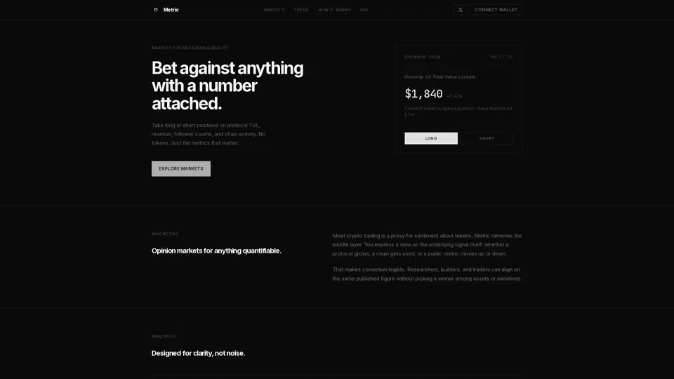 Homepage snapshot at launch