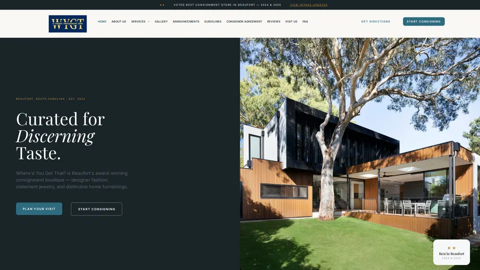 Homepage snapshot at launch