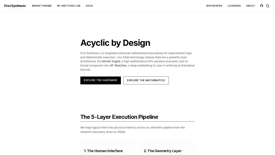 Homepage snapshot at launch