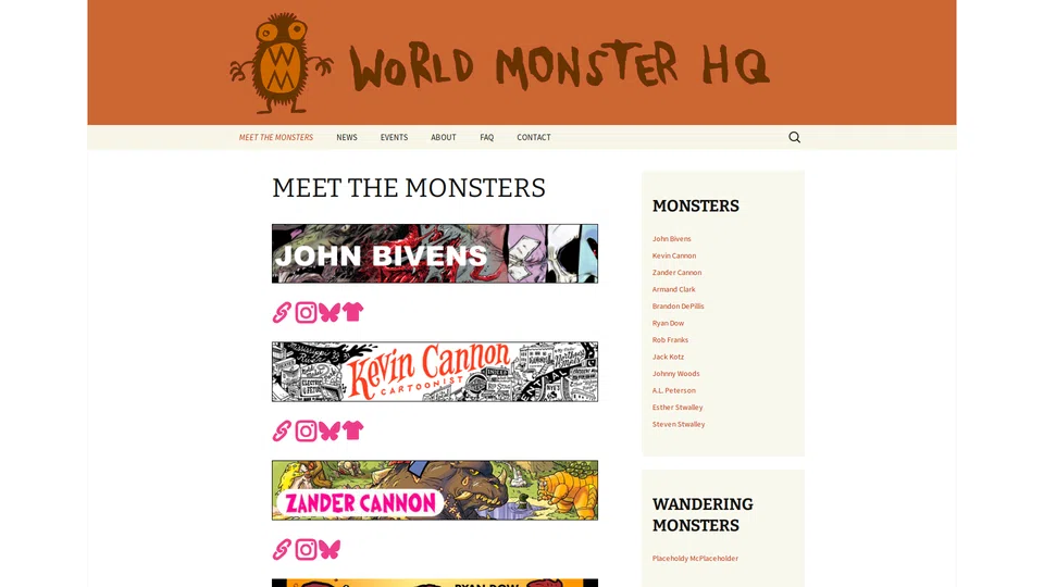 Homepage snapshot at launch