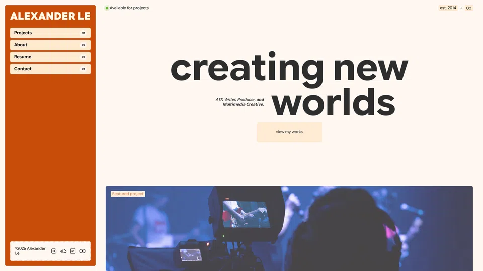 Homepage snapshot at launch