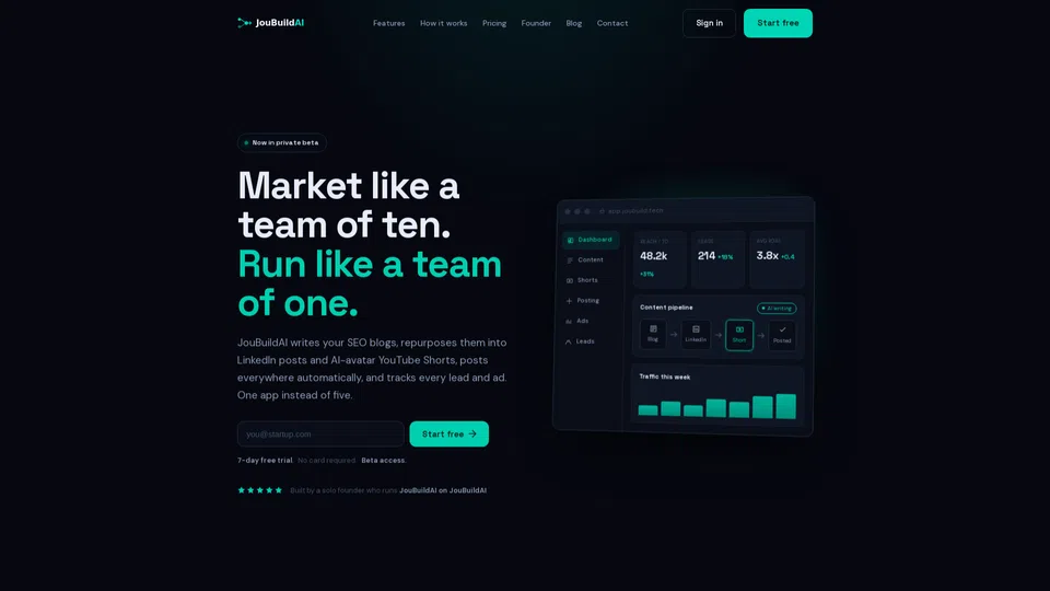 Homepage snapshot at launch